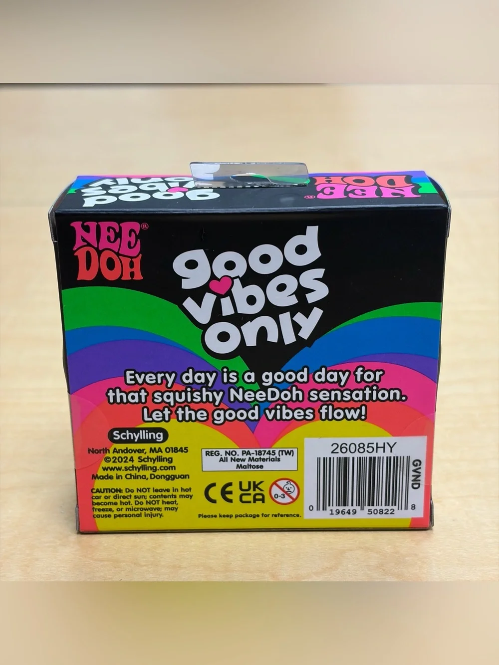 NeeDoh Good Vibes Only Heart Squeeze Toy Blue 